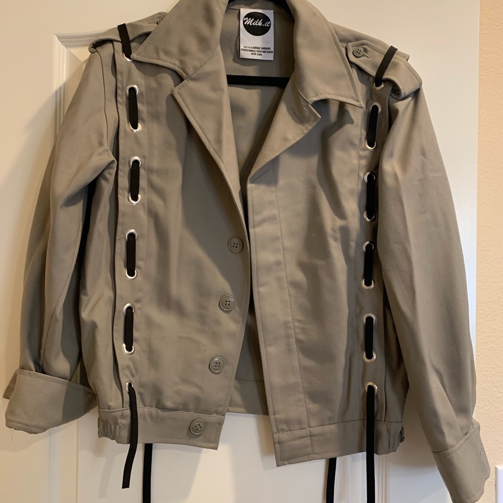 Milk It Vintage Lace Up Military Jacket - Picture 8 of 8